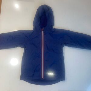 L.L. Bean Windbreaker Jacket Youth Boys Size 8 Navy Blue Nylon Hooded Lined‎